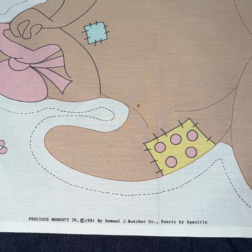 Vintage 1991 Precious Moments Mama & Baby Kangaroo Cut & Sew Fabric Panel Uncut - Picture 2 of 10